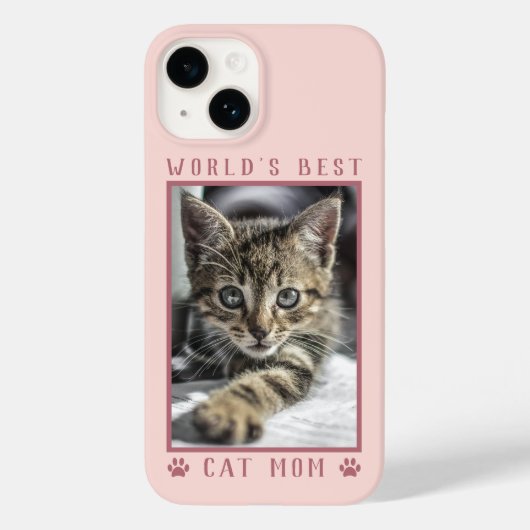 Coques Case-Mate iPhone Meilleure Maman de Chat au Monde Empreintes de Pat (Verso)