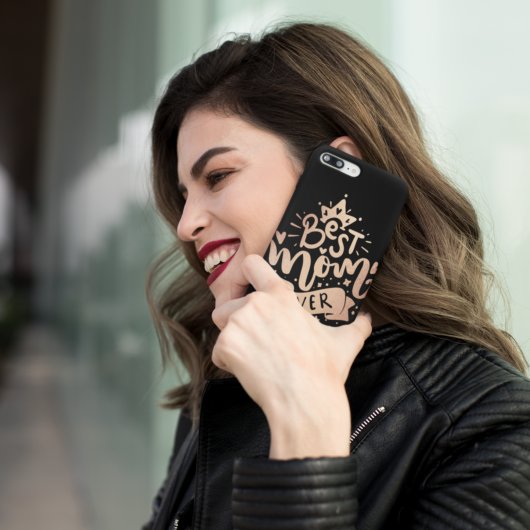 Coques Case-Mate iPhone Meilleure maman jamais Black Gold Personnalisé Nom