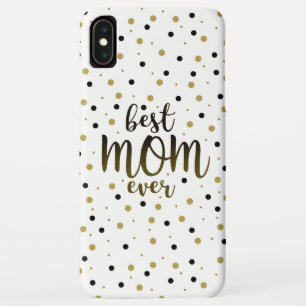 Case-Mate iPhone Case Meilleure maman jamais Confetti noir et or
