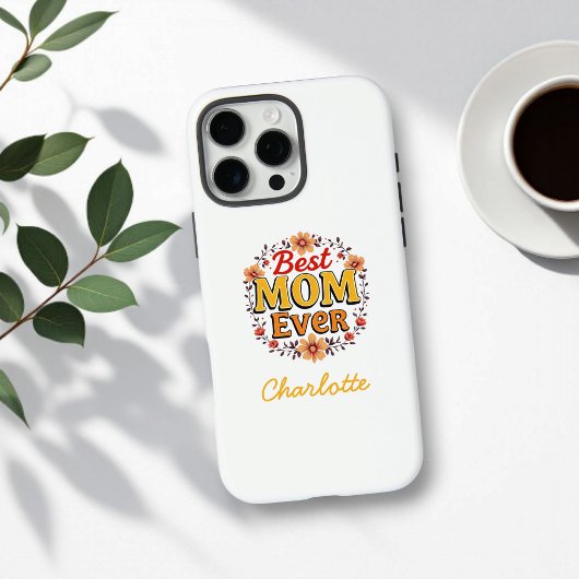 Coques Case-Mate iPhone Meilleure maman jamais | Couronne florale | Fête d