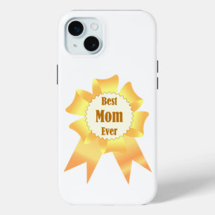 Coque iPhone 15 Mini Meilleure maman jamais Golden Lauréat du prix ruba