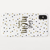 Coques Case-Mate iPhone Meilleure Maman Noir et Or Confetti (Dos (Horizontal))