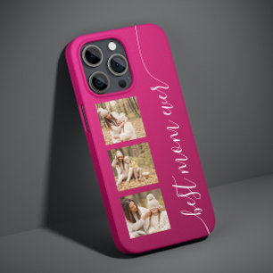 Coque Pour iPhone 14 Meilleure Maman Photo Image  Écriture Élégante Ros