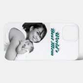 Coques Case-Mate iPhone Meilleure Maman photo texte vert (Verso (horizontal))