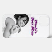 Coques Case-Mate iPhone Meilleure maman photo texte violet (Verso (horizontal))