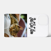 Coques Case-Mate iPhone Meilleure photo de maman chat texte noir (Verso (horizontal))