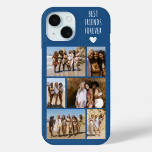 Coque Pour iPhone 15 Meilleures Amies Pour Toujours 6 Photo Bleue