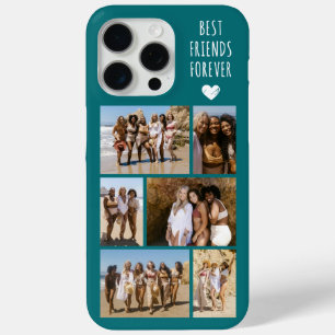 Coque iPhone 15 Pro Max Meilleures Amies Pour Toujours 6 Photo Turquoise