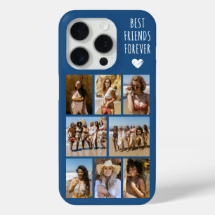 Coque iPhone 15 Pro Meilleures Amies Pour Toujours 8 Photo Bleue