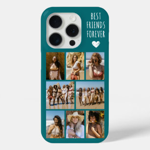 Coque iPhone 15 Pro Meilleures Amies Pour Toujours 8 Photo Sarcelle