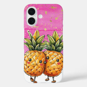 Coques iPhone 16 Meilleurs amis Ananas Kawaii Ananas rose