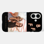 Coques Case-Mate iPhone Meilleurs amis noir rose or photo besties bff (Verso (horizontal))