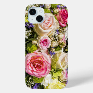Coque iPhone 15 Mini Mélange de fleurs roses 2