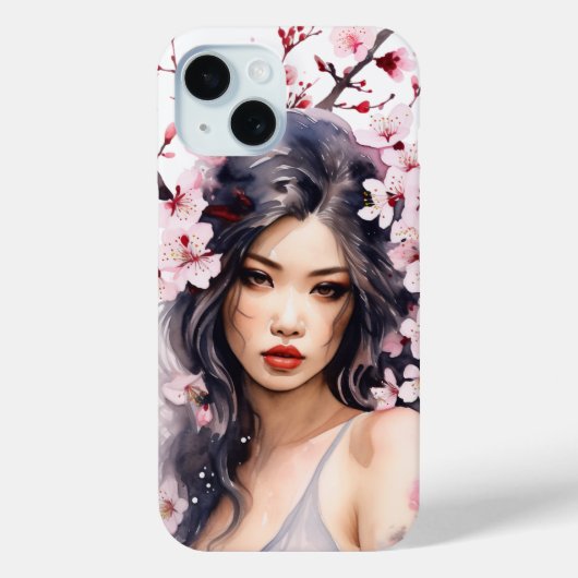 Coques Case-Mate iPhone Melanie Sakura Cherry Blossom Girl (Verso)