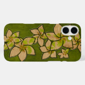 Coques Case-Mate iPhone Melia Hawaii Plumeria Faux Wood Green (Verso (horizontal))