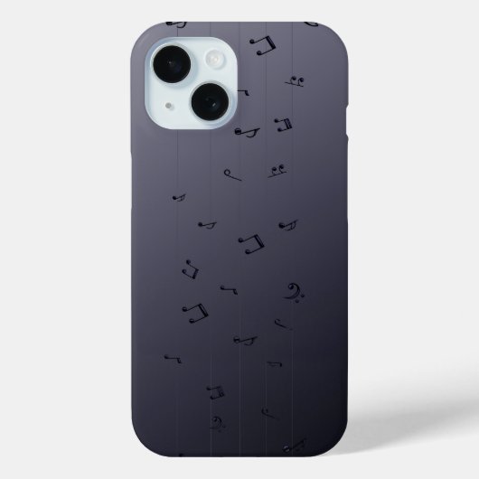 Coques Case-Mate iPhone Mélodie gothique foncé : Ombre Notes musicales (Verso)