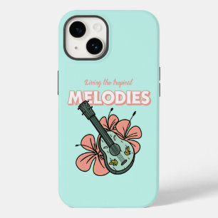Coque Pour iPhone 14 Mélodies tropicales Ukulele Floral Art