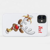 Coques Case-Mate iPhone Mème de Noël drôle de renne qui regarde par-dessus (Dos (Horizontal))