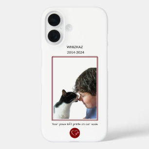 Coques iPhone 16 Mémorial aux animaux de compagnie "Pailles gauche