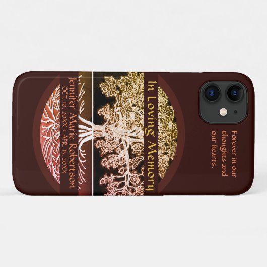 Coques Case-Mate iPhone Memorial Keepsaké avec le nom (Dos (Horizontal))