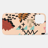 Coques Case-Mate iPhone Memphis automne feuillage et feuilles avec géomet (Verso (horizontal))