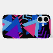 Coques Case-Mate iPhone Memphis Mood : bleu rose violet Motif géométrique (Verso (horizontal))