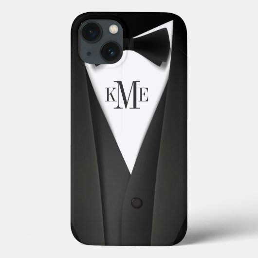 Coques Case-Mate iPhone Mens Tuxedo Suit Motif - Unique Monogramme (Verso)
