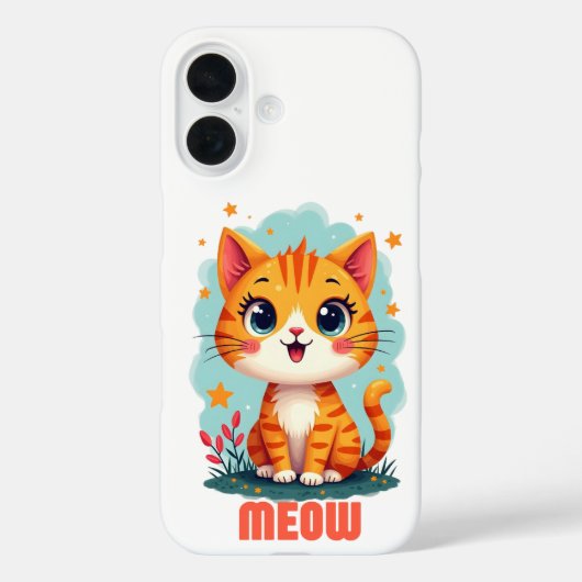 Coques Case-Mate iPhone Meow iPhone 16 Coque-Mate - Protection Joueuse (Verso)