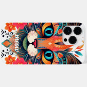 Coques Case-Mate iPhone Meow Mania : Rouge bleu Floral Cute Cat (Verso (horizontal))