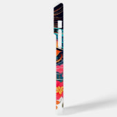 Coques Case-Mate iPhone Meow Mania : Rouge bleu Floral Cute Cat (Verso / Gauche)