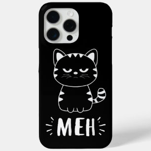 Coque iPhone 15 Pro Max Meowy Amoureux de les chats Filles Meh Chat - Drôl
