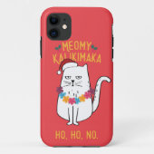 Coques Case-Mate iPhone Meowy Kalikimaka Funny Chat Santa Hat Noël (Dos)