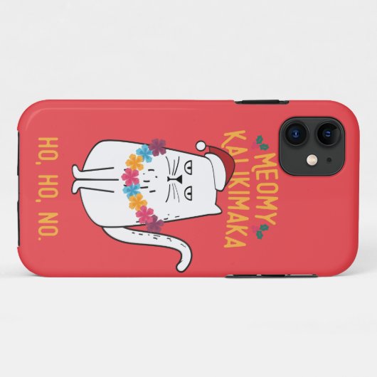 Coques Case-Mate iPhone Meowy Kalikimaka Funny Chat Santa Hat Noël (Dos (Horizontal))