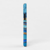 Coques Case-Mate iPhone Mer d'ondes Mosaïque d'Art Bleu et Or (Dos/Droite)