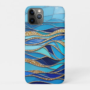 Case-Mate iPhone Case Mer d'ondes Mosaïque d'Art Bleu et Or