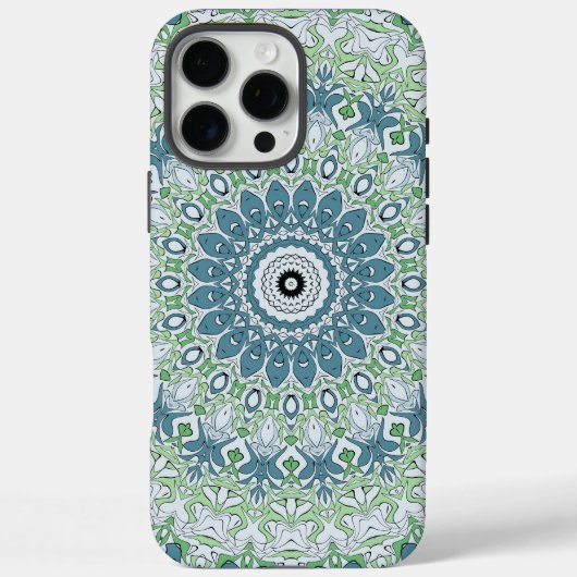 Coques Case-Mate iPhone Mer Vert et Bleu Côte Motif Mandala (Verso)