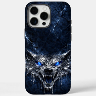 Coques iPhone 16 Pro Max Mercure Loup Bleu Saphir Yeux Glaciaire