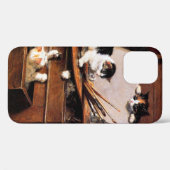 Coques Case-Mate iPhone Mère Chat et chatons sur table (Verso (horizontal))