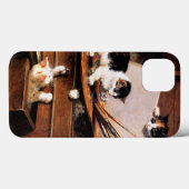 Coques Case-Mate iPhone Mère Chat et chatons sur table (Verso (horizontal))