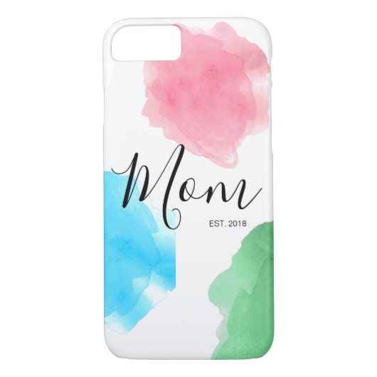 Coques Case-Mate iPhone Mère personnalisable année aquarelle (Dos)