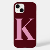 Coques Case-Mate iPhone Merlot rose initial Personnalisé Monogramme Concep (Verso)