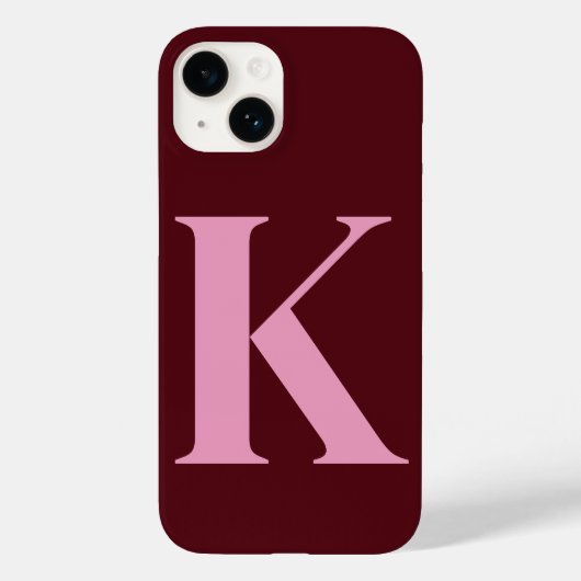 Coques Case-Mate iPhone Merlot rose initial Personnalisé Monogramme Concep (Verso)