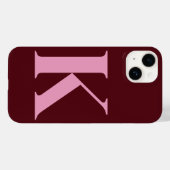 Coques Case-Mate iPhone Merlot rose initial Personnalisé Monogramme Concep (Verso (horizontal))