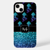 Coques Case-Mate iPhone Mermaid aqua bleu ombre motif Monogramme (Verso)