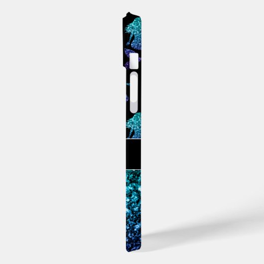 Coques Case-Mate iPhone Mermaid aqua bleu ombre motif Monogramme (Verso / Gauche)