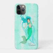 Coques Case-Mate iPhone Mermaid Green Tail Girl Blue Personnel (Dos)