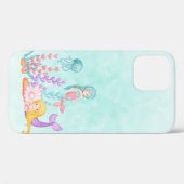 Coques Case-Mate iPhone Mermaids et méduses sous l'aquarelle marine (Verso (horizontal))