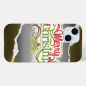 Coques Case-Mate iPhone Merry Christmas (Verso (horizontal))