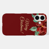 Coques Case-Mate iPhone Merry Christmas Poinsettia iPhone Cases (Verso (horizontal))