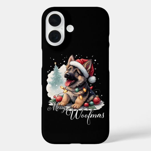 Coques Case-Mate iPhone Merry Woofmas German Shepherd (Verso)
